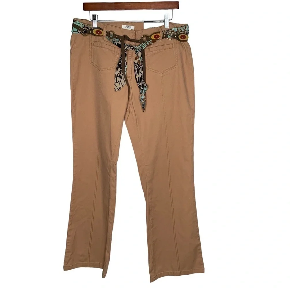 New Cato womens Contemparary Pants Size 14 Lower Rise Slim Thigh Belted BNWT